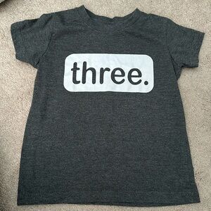 THREE birthday tee